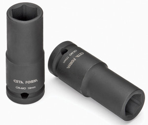 DOUILLE À CHOC 6-PANS - 1/2" - 15 MM / 78 MM - CHROME NOIR