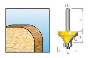 HM AFRONDFREES MET KOGELLAGER - SCHACHT (C) 8 - RADIUS R1 : 6 -35MM HM AFRONDFREES MET KOGELLAGER - SCHACHT (C) 8 - RADIUS R1 : 6 -35MM