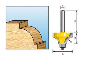 HM KWARTROND FREES MET KOGELLAGER - SCHACHT (C) 6 - RADIUS R1 : 3MM HM KWARTROND FREES MET KOGELLAGER - SCHACHT (C) 6 - RADIUS R1 : 3MM