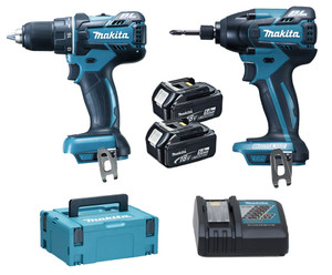 COMBOPACK LXT 18V: DDF480 + DTD129 + 2X BL1850 + 1X DC18RC + MAKPAC