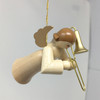 German Ornament Angel Playing Trombone – detail view of the Christmas ornament
