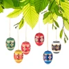 Six Colorful Eggs Gold Stripes German Ornaments Set – Christmas ornament by Tobias Heidenreich