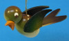 Wooden Green Bird Ornament German – alternate view of the Christmas ornament