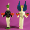 Miner Angel Candleholders – alternate view of the wooden candleholder