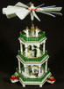 Christmas German Pyramid White Color Carousel 3 Level – side view of the Christmas pyramid