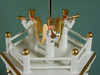 Christmas German Pyramid White Gold Carousel 3 Level – side view of the Christmas pyramid