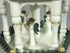 Christmas German Pyramid White Green Nativity 4 Levels
