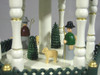Christmas German Pyramid White Green Nativity 4 Levels