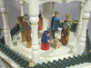 Christmas German Pyramid White Green Nativity 4 Levels