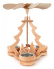 Tree Shape Pyramid with Hand Carved Deer Natural German Carousel – alternate view of the Christmas pyramid