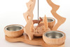 Tree Shape Pyramid with Hand Carved Deer Natural German Carousel – side view of the Christmas pyramid