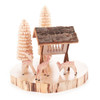 Fawns Deer Feeding Hand Carved German Figurine