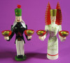 Angel Miner Candleholders – alternate view of the wooden candleholder