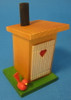 Miniature Little Outhouse Smoker | 3.5 Inches Tall – detail view of the German Christmas smoker