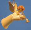 German Ornament Angel Playing Trumpet – alternate view of the Christmas ornament