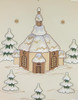 German Village Church Christmas Table Topper – alternate view of the German handcrafted gift