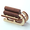 Wooden German Figurine Sled with Wood – alternate view of the Christmas ornament