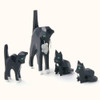 Wooden Black Cats German Hand Carved Figurine Four Set – alternate view of the Christmas ornament