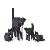 Wooden Black Cats German Hand Carved Figurine Four Set – Christmas ornament
