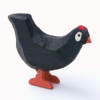 Black Hen Hand Carved Wooden German Figurine – Christmas ornament