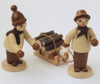 Wooden German Forest Kids Figurine with Sled Handmade – alternate view of the Christmas ornament
