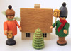 Wooden German Village Lantern Kid Set Figurine