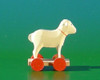 Wooden German Figurine Sheep on Wheels – detail view of the Christmas ornament