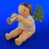 WENDT & KÜHN Sitting Brunette Angel Small Horn Figurine – Christmas Figurine