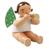 WENDT & KÜHN Sitting Brunette Angel Small Horn Figurine – Christmas Figurine