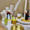 Penguins Family Tea Light German Pyramid – detail view of the Christmas pyramid