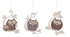 Cut Out Perched Owls Wooden German Ornaments - Set of 3 – Christmas ornament by Kuhnert