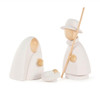 White Nativity Wooden Figurine - Painted German Figures - Set of 3 – Christmas ornament by Hartmut Hennig