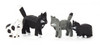Wooden Mini Cats Kittens German Figurine 4 Piece Set FGD076X112