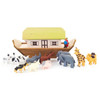 Miniature Wooden Noah Ark with Hand Carved Animal German Figurines – Christmas ornament by Andreas Heidenreich