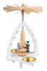Small White Nativity Scalloped Arch Tealight Pyramid