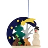 Snowman Bunny Wooden Christmas German Ornament – Christmas ornament by Graupner Holzminiaturen