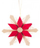 Red Natural Wooden Star Ornament – Christmas ornament by Udo Rudolph
