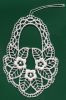 German Lace Basket of Flowers Ornament LN-N5
