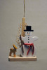 Snowman Tree Deer Christmas German Ornament – detail view of the Christmas ornament