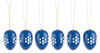 Six Blue White Springtime Wooden Eggs German Ornaments ORD224X048
