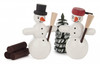 Snowmen in Wood Box German Figurine Set – alternate view of the Christmas ornament