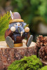 Woodsman Sitting Natural Pinecone German Smoker – alternate view of the German Christmas smoker