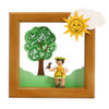 Spring Girl Bird Framed Scene