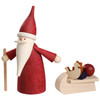 German Santa Gnome with Sleigh Figurine | 2.8 Inches Tall – Christmas ornament by Seiffener Volkskunst eG