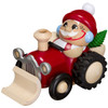 Chunky MINI Santa on Tractor German Smoker Incense Figurine – German Christmas smoker by Seiffener Volkskunst eG