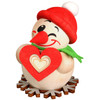 Miniature Snowman with Heart German Smoker Incense Figurine – German Christmas smoker by Seiffener Volkskunst eG