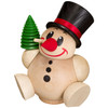 MINI Snowman with Tree Incense Smoker | 4.3 Inches Tall – German Christmas smoker by Seiffener Volkskunst eG