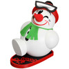 MINI Snowman on Snowboard German Smoker Incense Figure | 11cm – German Christmas smoker by Seiffener Volkskunst eG