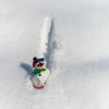MINI Snowman on Snowboard German Smoker Incense Figure | 11cm – detail view of the German Christmas smoker