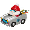 Chunky MINI Santa on in Race Car German Smoker | 4.5 Inches Tall – German Christmas smoker by Seiffener Volkskunst eG